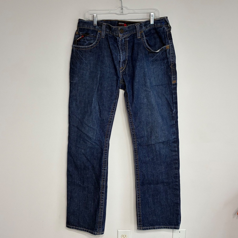 Ariat FR M5 Straight Leg Jeans Mens 34x34 Dark Wash Flame Resistant Work Denim